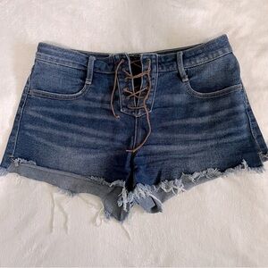 Denim short shorts